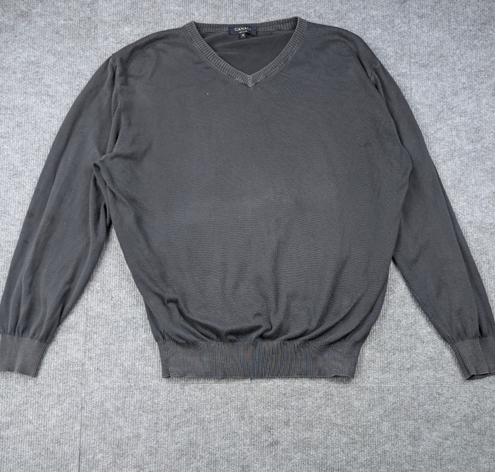 Canali Sweater Mens 58 Cotton Lightweight Knit Quiet Luxury Old Money Timeless